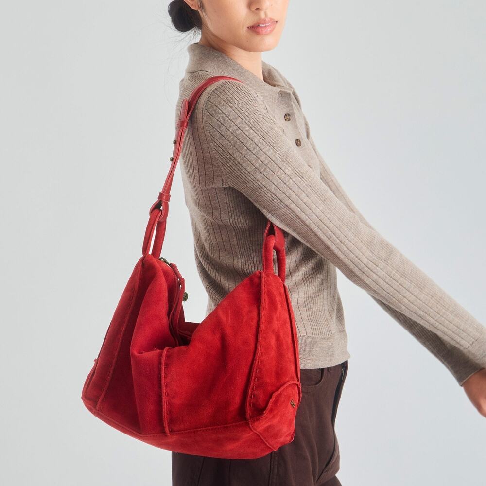 The Sak Red Suede Shoulder Bag
